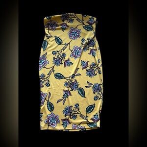 Floral Yellow Bodycon Dress